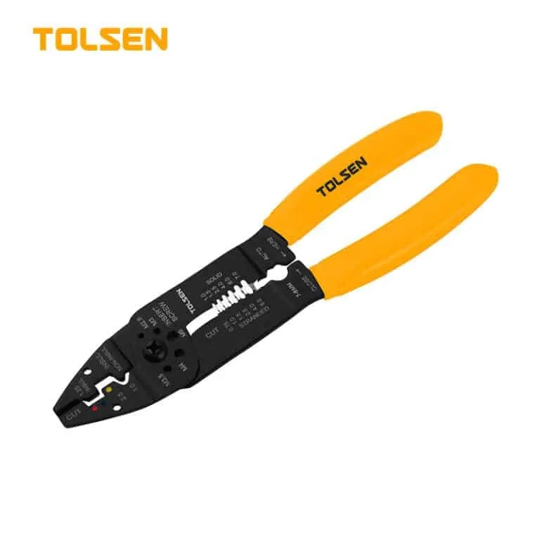 TOLSEN WIRE STRIP & CRIMPING PLIER 8.5"