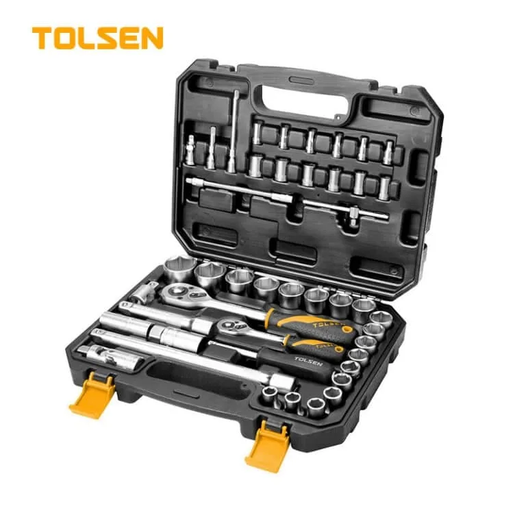 TOLSEN BOX SOCKET SET 45PCS 1/2" X 1/4"