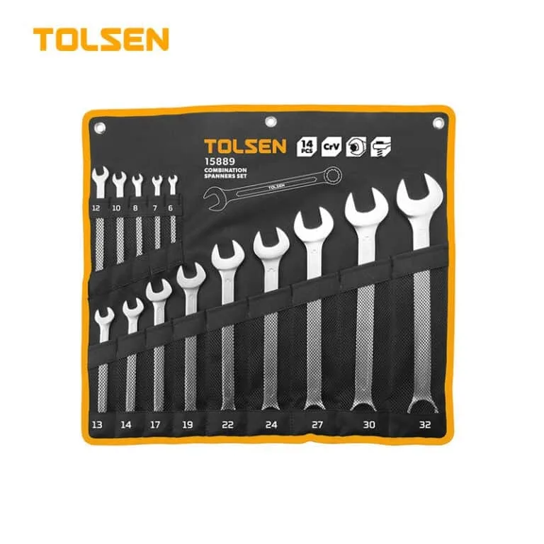 TOLSEN COM SPANNER SET 14PCS 6MM TO 32MM