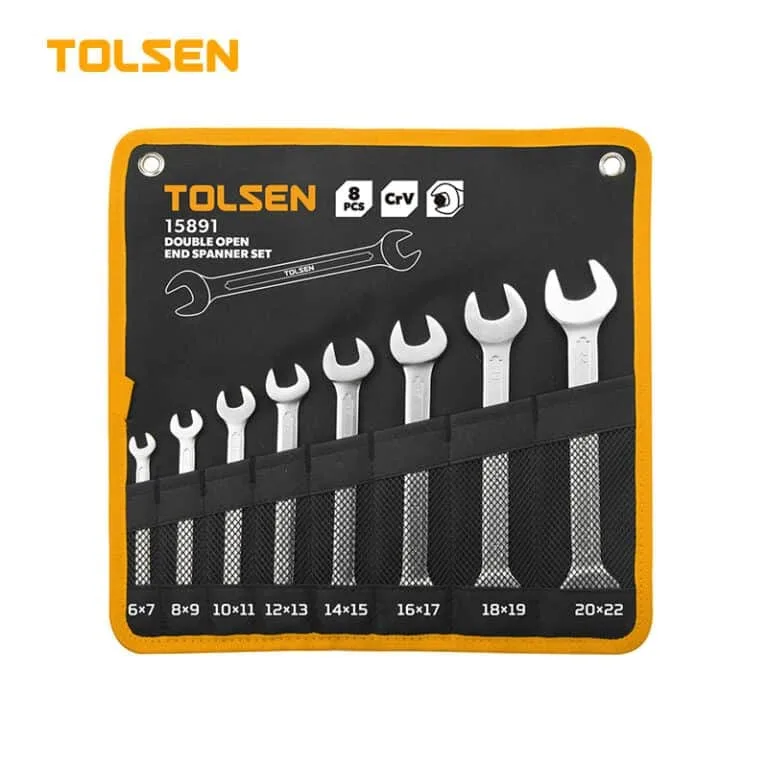 TOLSEN OPEN SPANNER SET 8PCS 6MM TO 22MM