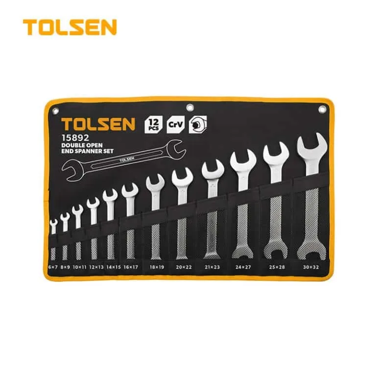 TOLSEN OPEN SPANNERS SET 12PC 6MM TO 32M