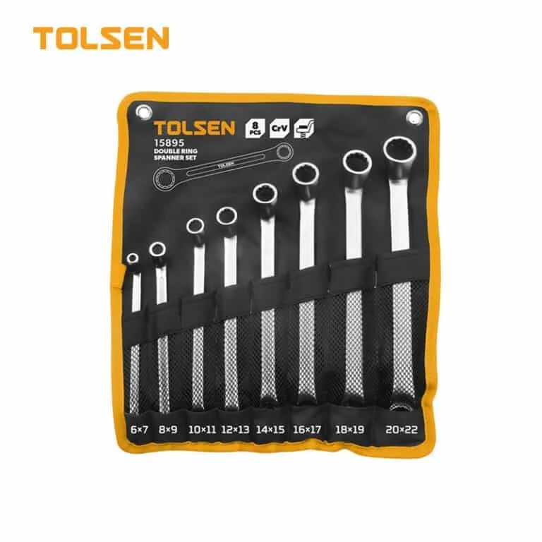 TOLSEN RING SPANNERS SET 8PCS 6MM TO 22M