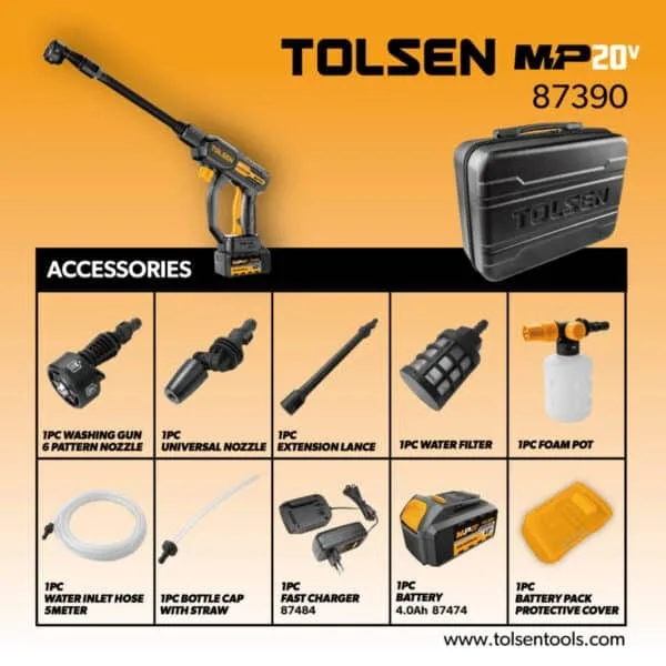 TOLSEN CORDLESS HIGH PRESSURE WASHER